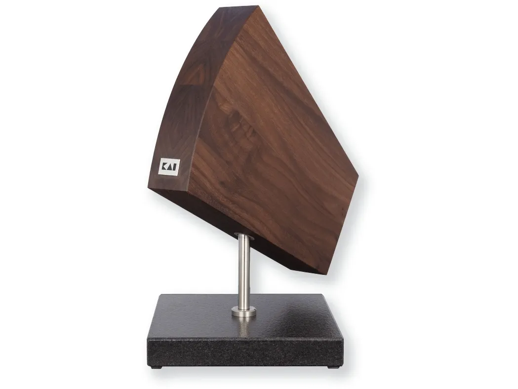 kai DM-0799, Sprække knivblok, Granit, Valnød, Sort, Brun, Rustfrit stål, Træ, 1 stk, 180 mm, 310 mm