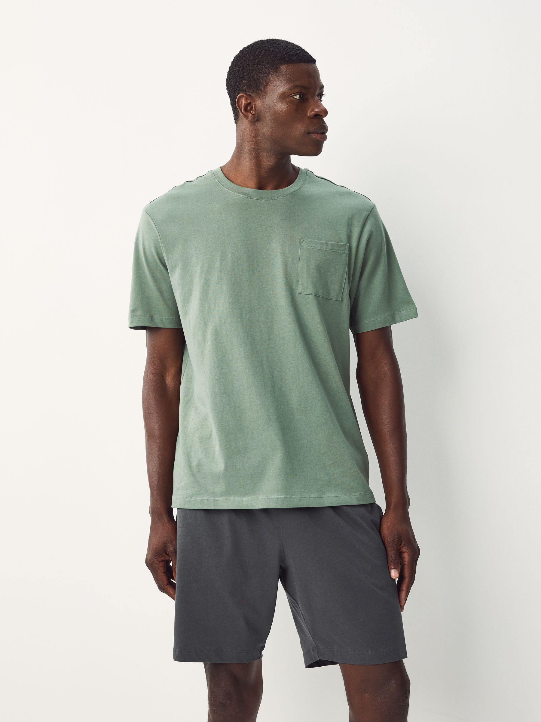 Saliegroen/leisteengrijs - Korte jersey pyjama's verpakking van 2