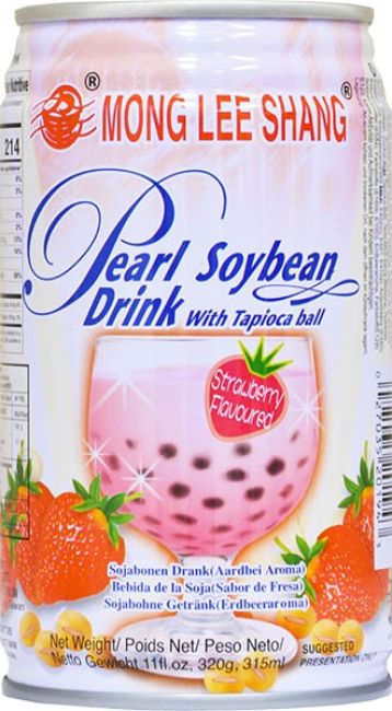 Mong Lee Shang Sojadrink met Tapioca Parels Aardbeiensmaak 320g