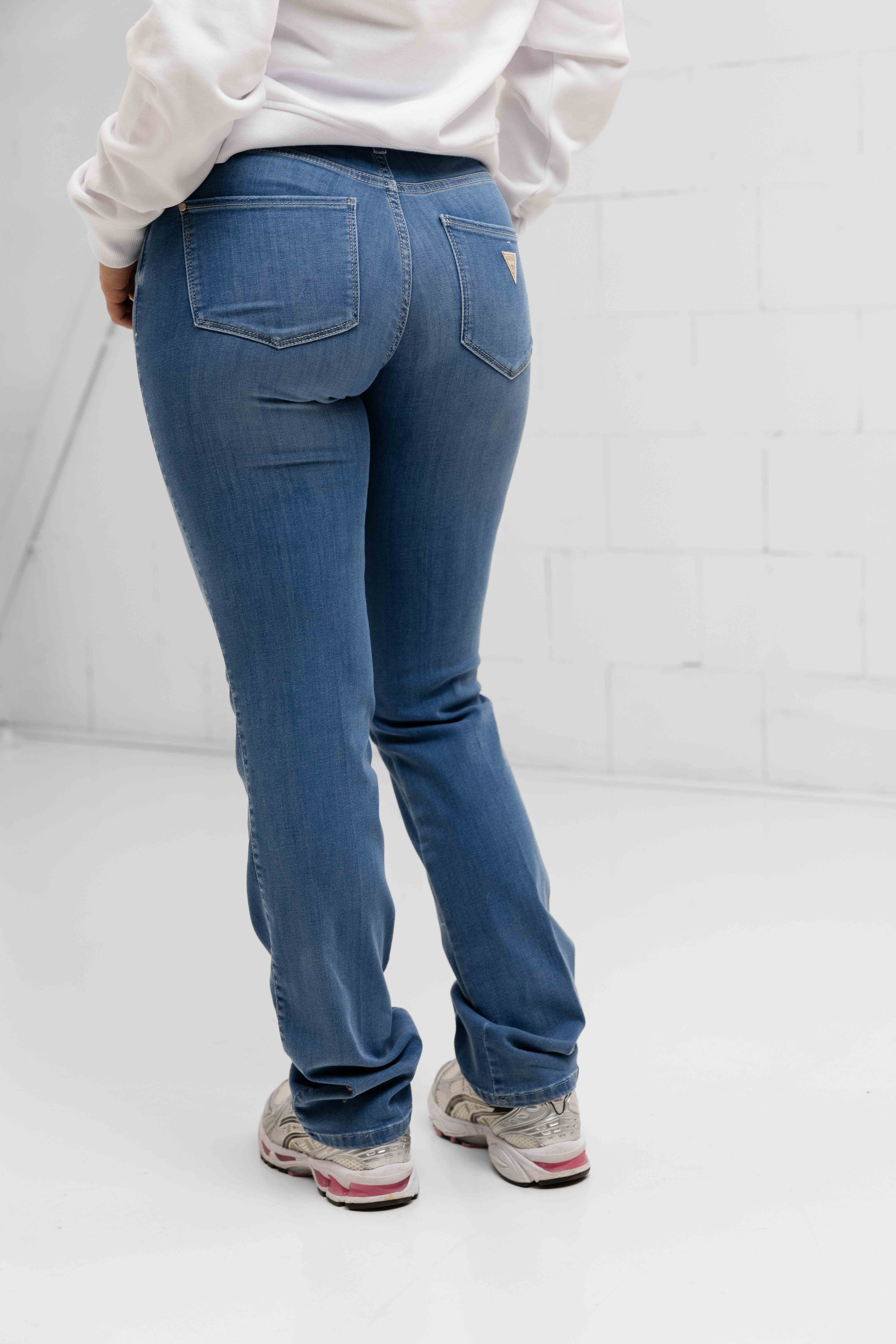 Guess Sexy Straight Jeans Dames Blauw