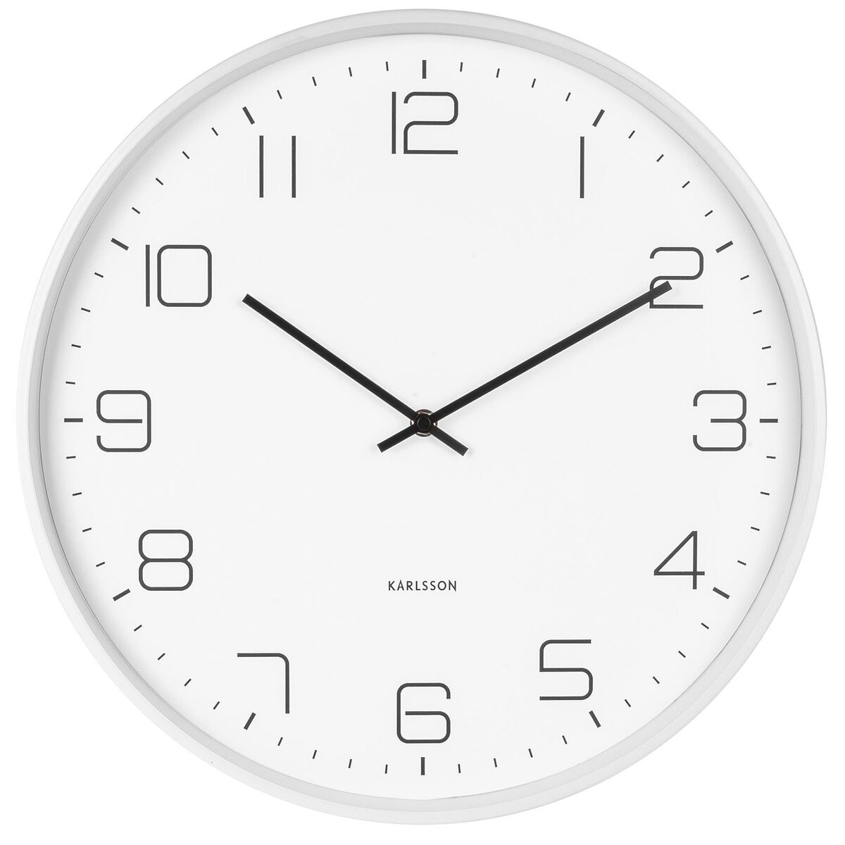 Lofty veggklokke 40 cm, matt hvit