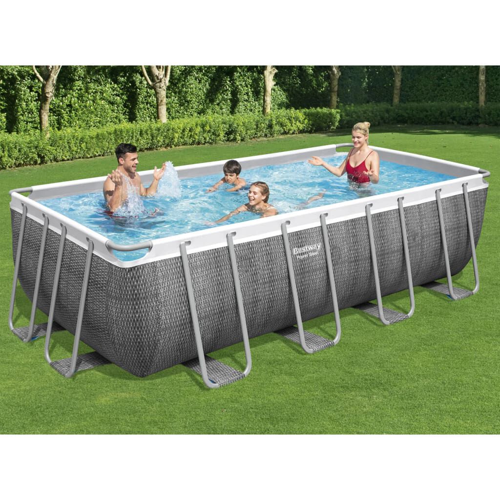 Bestway Power Steel zwembad met kit, rechthoekig, 488x244x122 cm