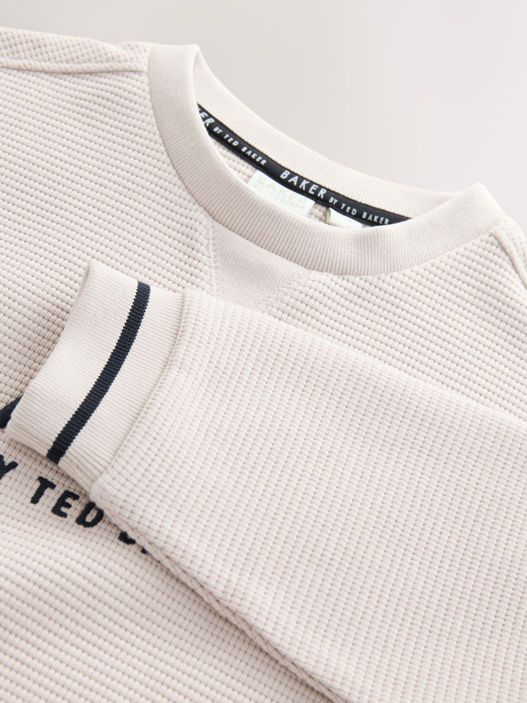 Pastelgeel - Baker by Ted Baker Textured Sweatshirt and Short Set