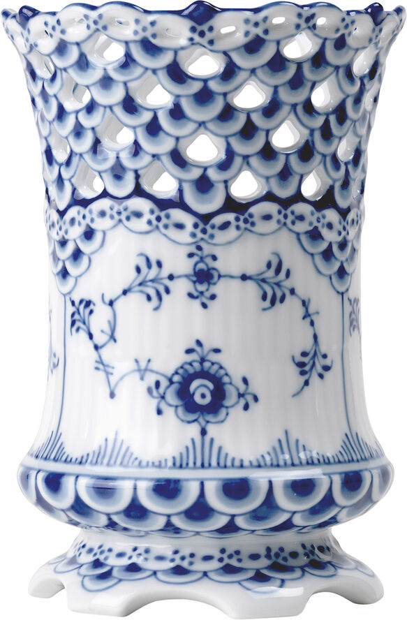Royal Copenhagen Musselmalet Helblonde Vase 11 cm Hvid