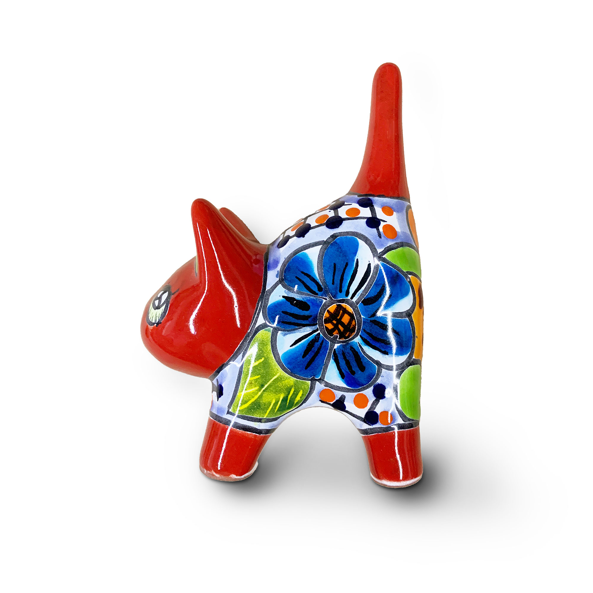 Katze Keramik rot, H 14 cm, B 10 cm, L 5 cm günstig bestellen