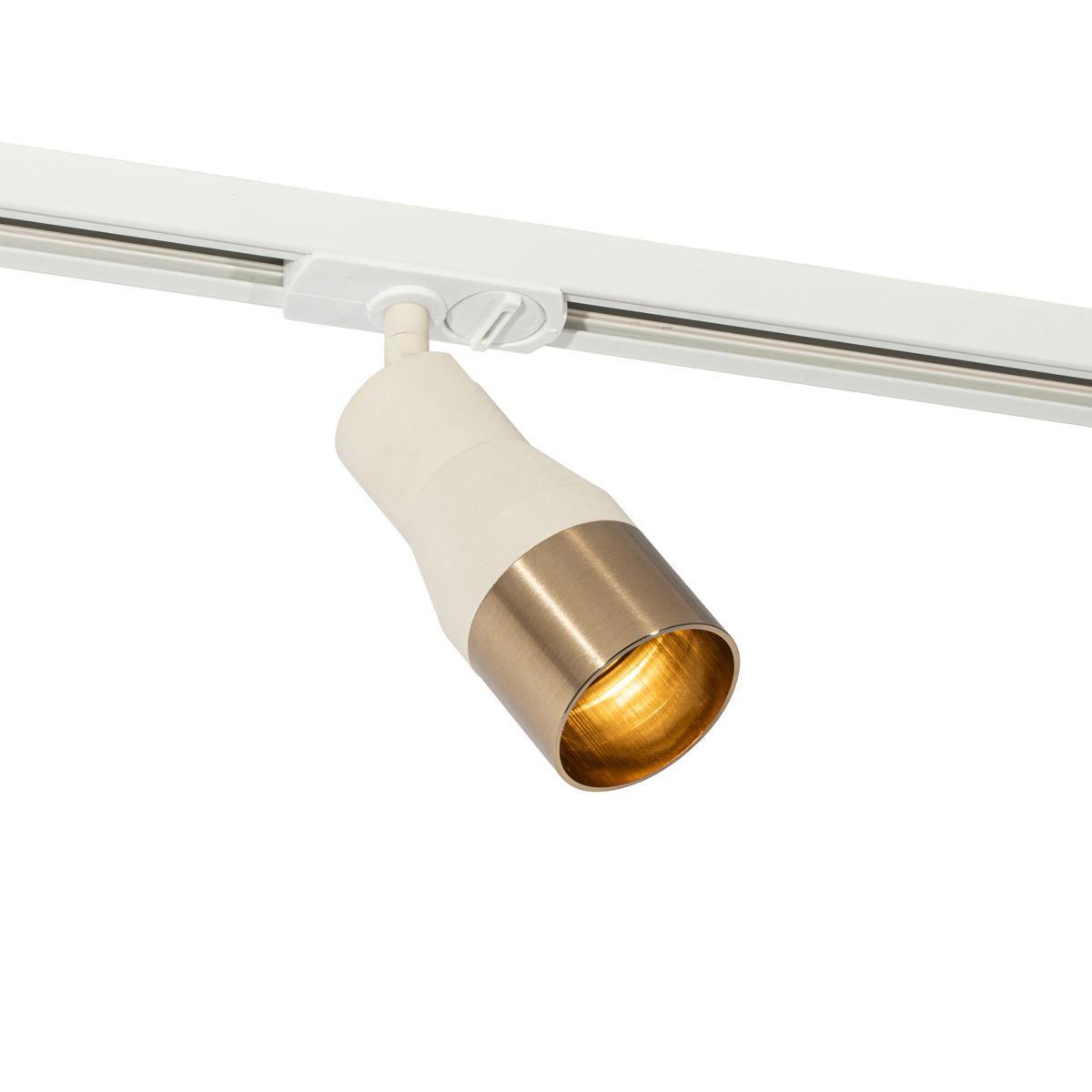 Modern railsysteem met 5 spots beige met goud 1-fase - Iconic Kohua