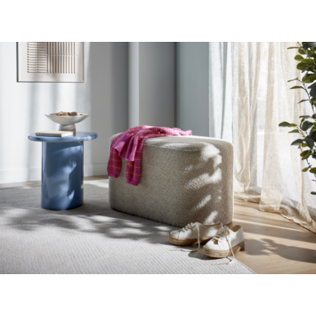 KARWEI poef Eveline beige stof