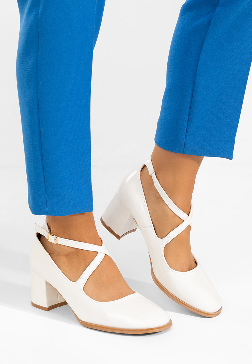 Chaussures à talon épais blancs Enoida