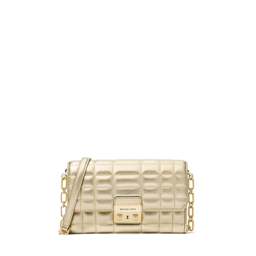 Michael Kors Tribeca Large Metallic Crossbody, Pale Gold