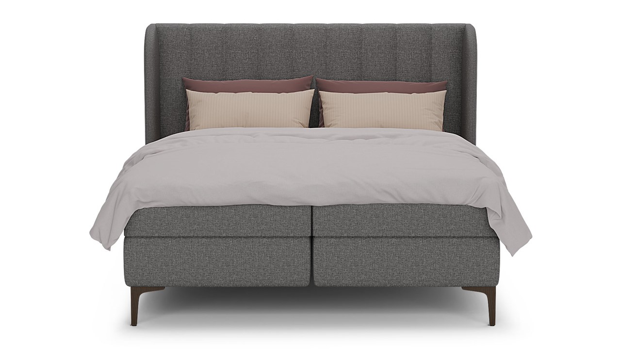 Boxspring Ivory - Linen touch dark grey