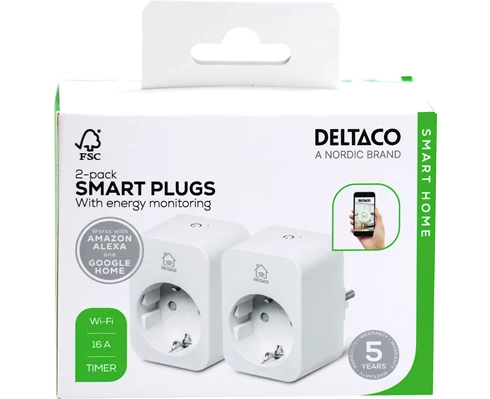 Deltaco Smart plug with energy monitoring 2-pack