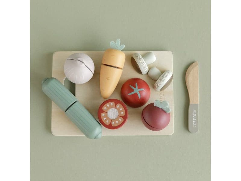 Little Dutch Spiel-Lebensmittel Gemüse-Set zum schneiden Lebensmittel-Spielset aus Holz