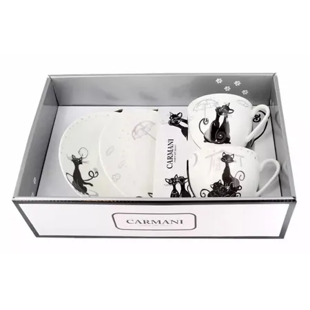 Carmani 2er Tassen Set mit Untertasse 