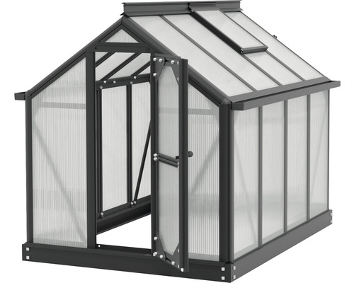 Vitavia Merlin mini-kas, 4 mm dubbelwandige polycarbonaatplaten, 87,2 x 111,6 cm, zwart