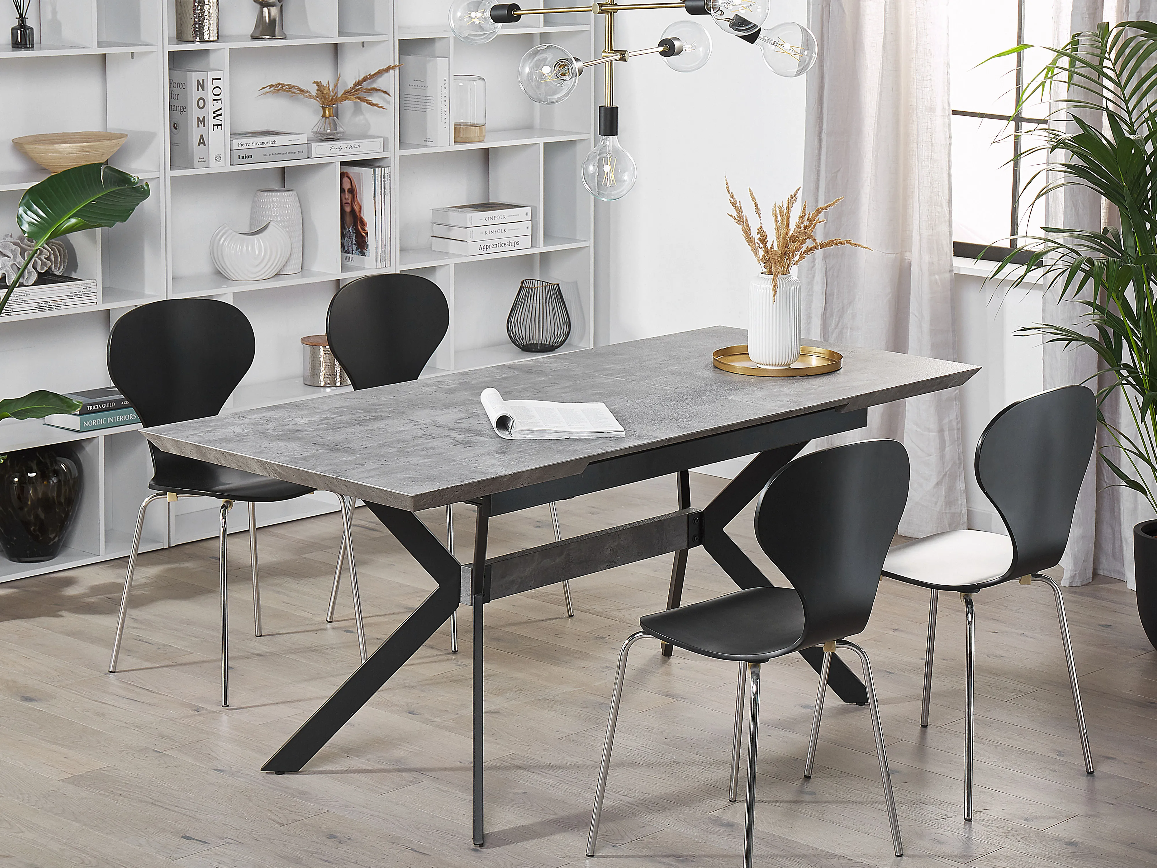 Eettafel uitschuifbaar BENSON Lichtgrijs 80 cm 140/180 cm