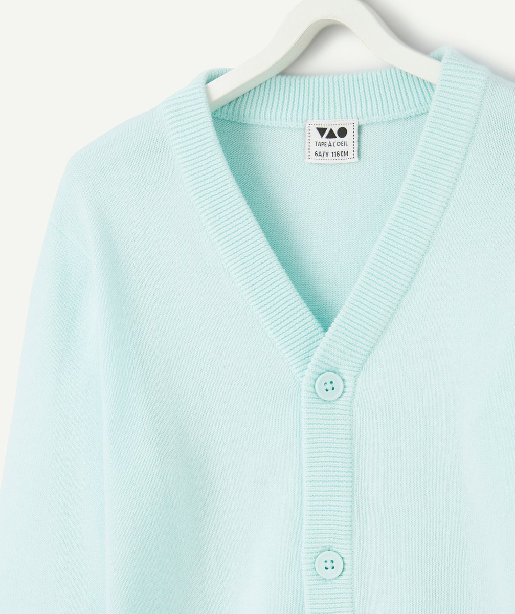 gilet tricot garçon en coton bio vert