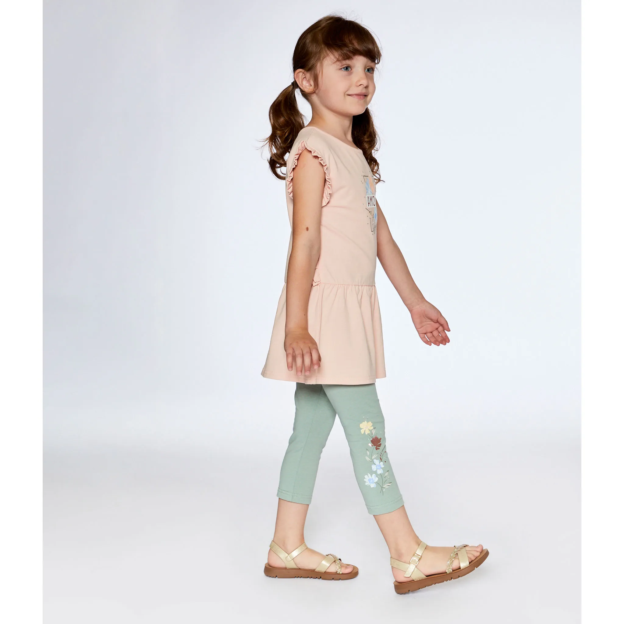 Deux par Deux Legging Capri Romantique 7-10ans
