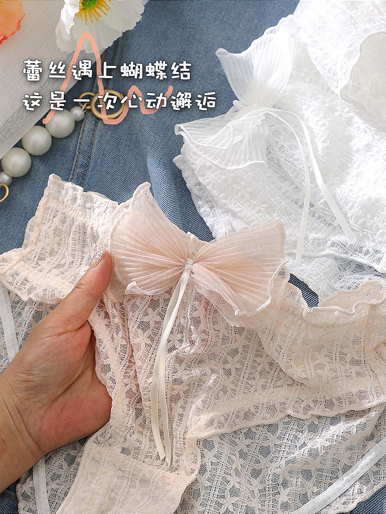 Pancherry - Koppelset: Boxershort + Kanten Slip met Strik
