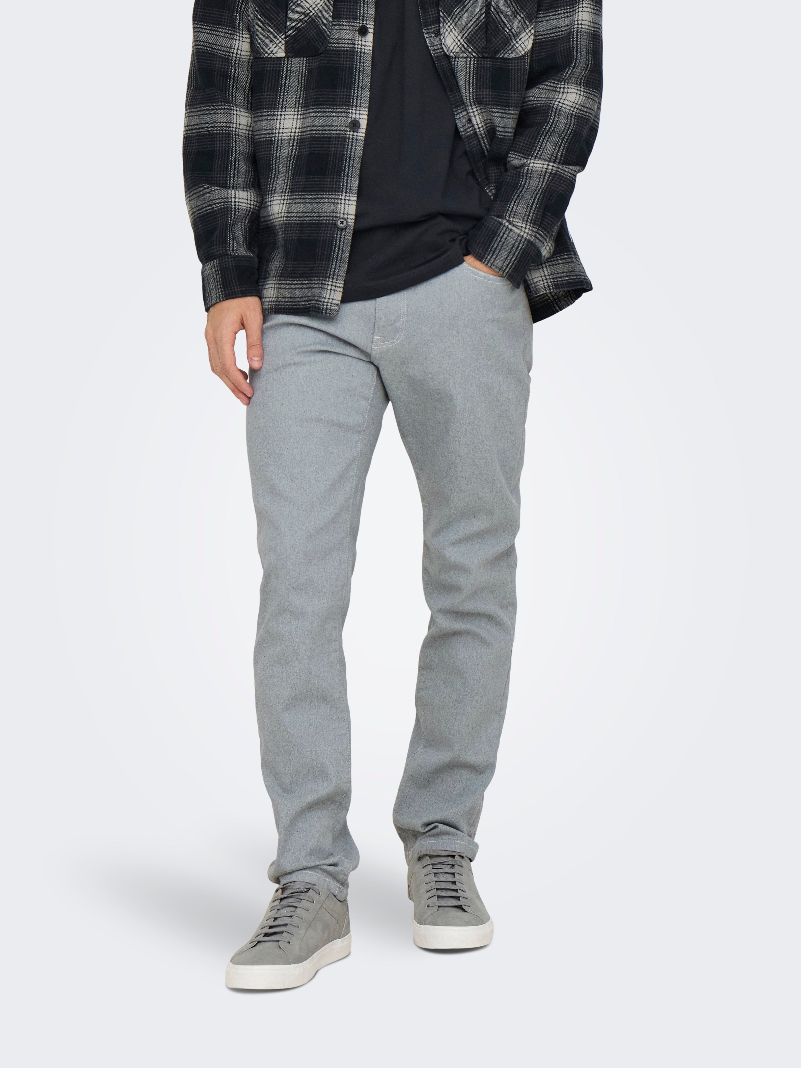 ONSWEFT Mittlere Taille Normal geschnitten Jeans Light Grey Denim