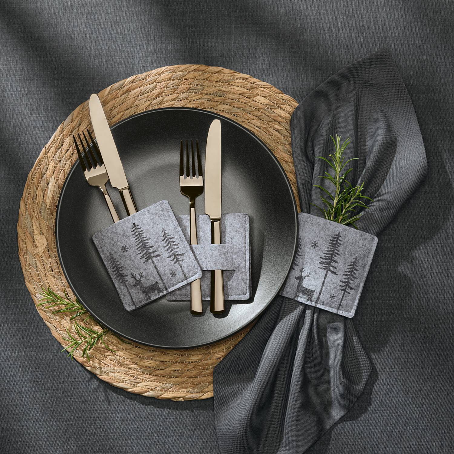 Filz-Bestecktasche im 6er-Pack