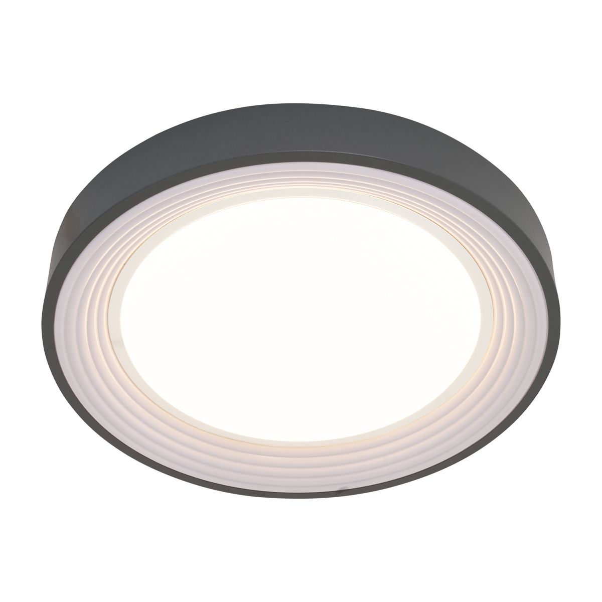 Moderne plafondlamp grijs met wit 38cm incl. LED dimbaar RGB - Kanton