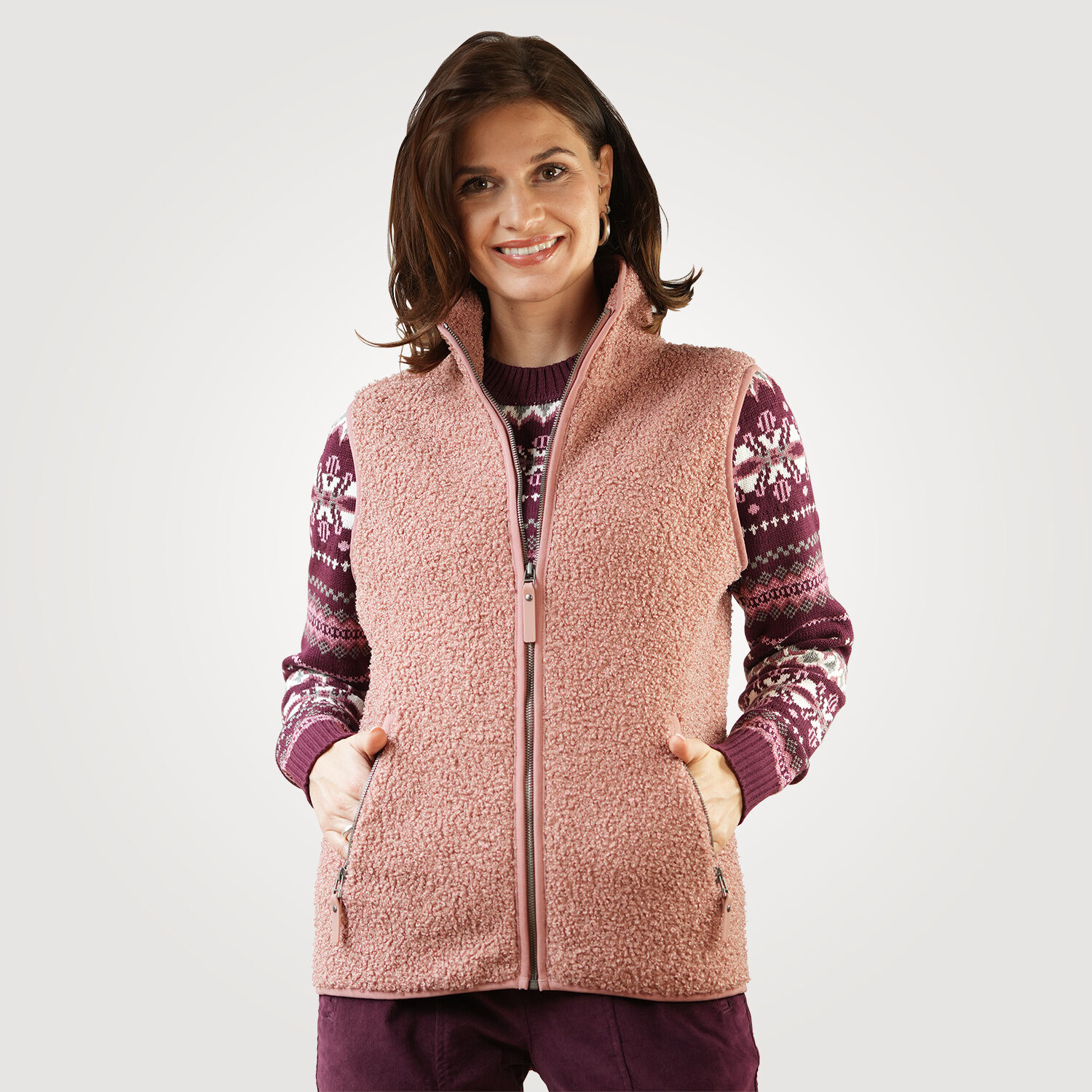 Sherpa Fleece Gilet Damen wärmende Qualität