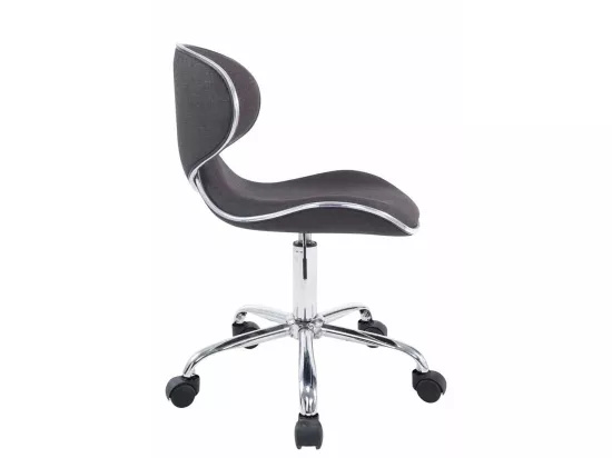 Chaise de bureau - Tissu & Métal chromé - Gris foncé - Las Vegas V2