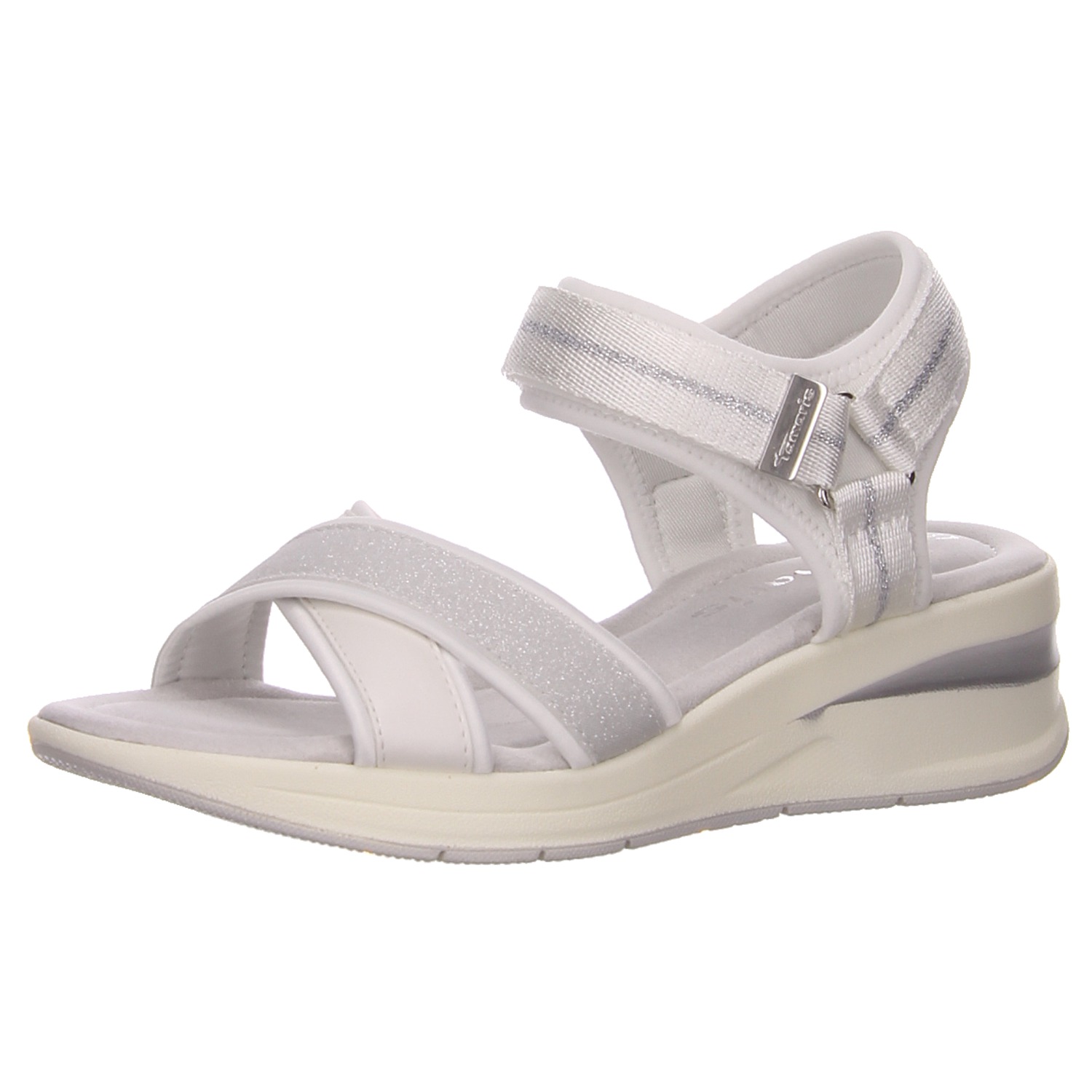 Tamaris Keilsandaletten weiß weiss/weiss kombi