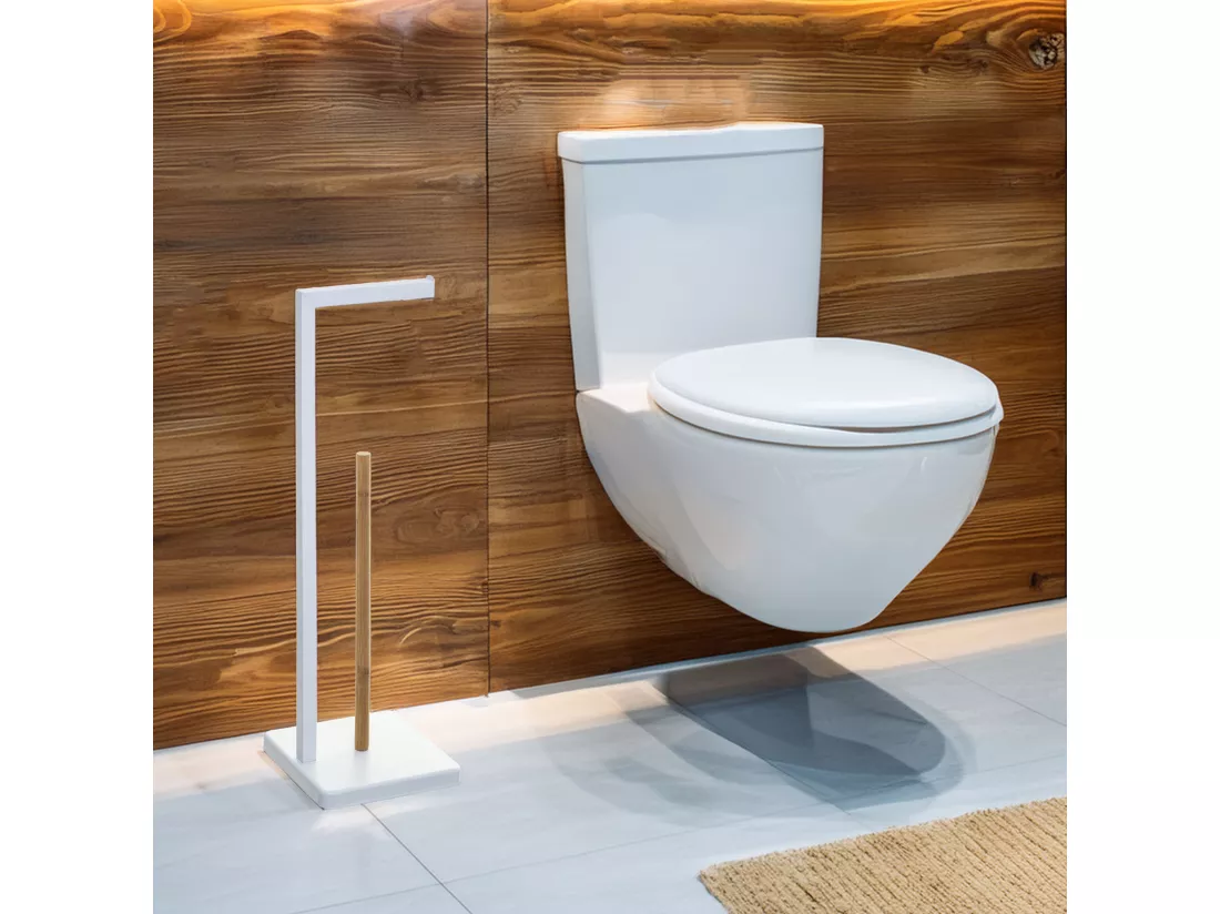 WELL HOME - Réserve papier toilette 'Natureo' blanc Ø20x64,5