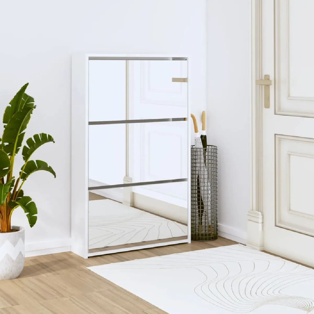VidaXL Armoire à Chaussures Miroir