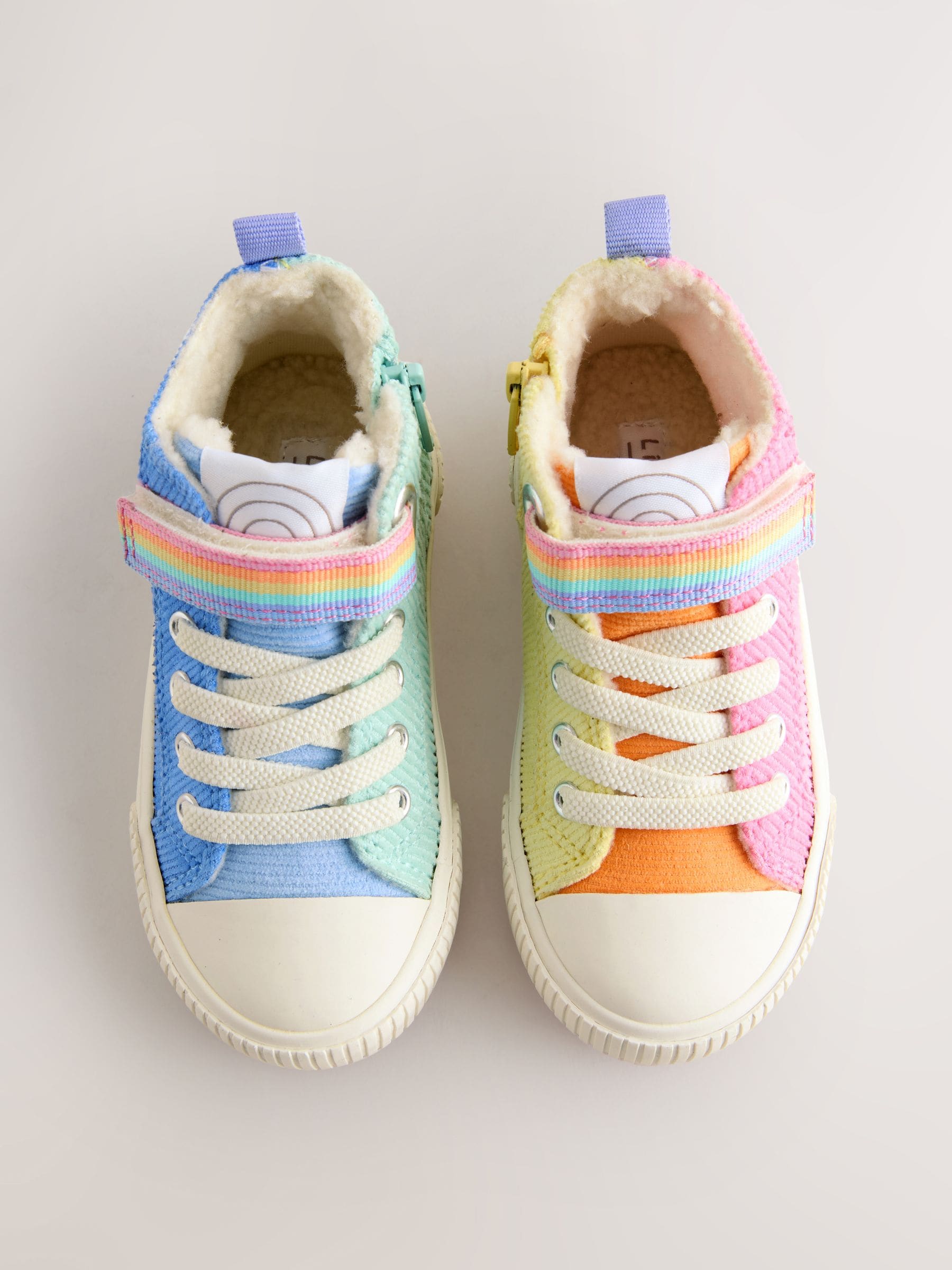 Pastelkleurig - Little Bird by Jools Oliver Corduroy Borg Lined Hi-Top Trainers