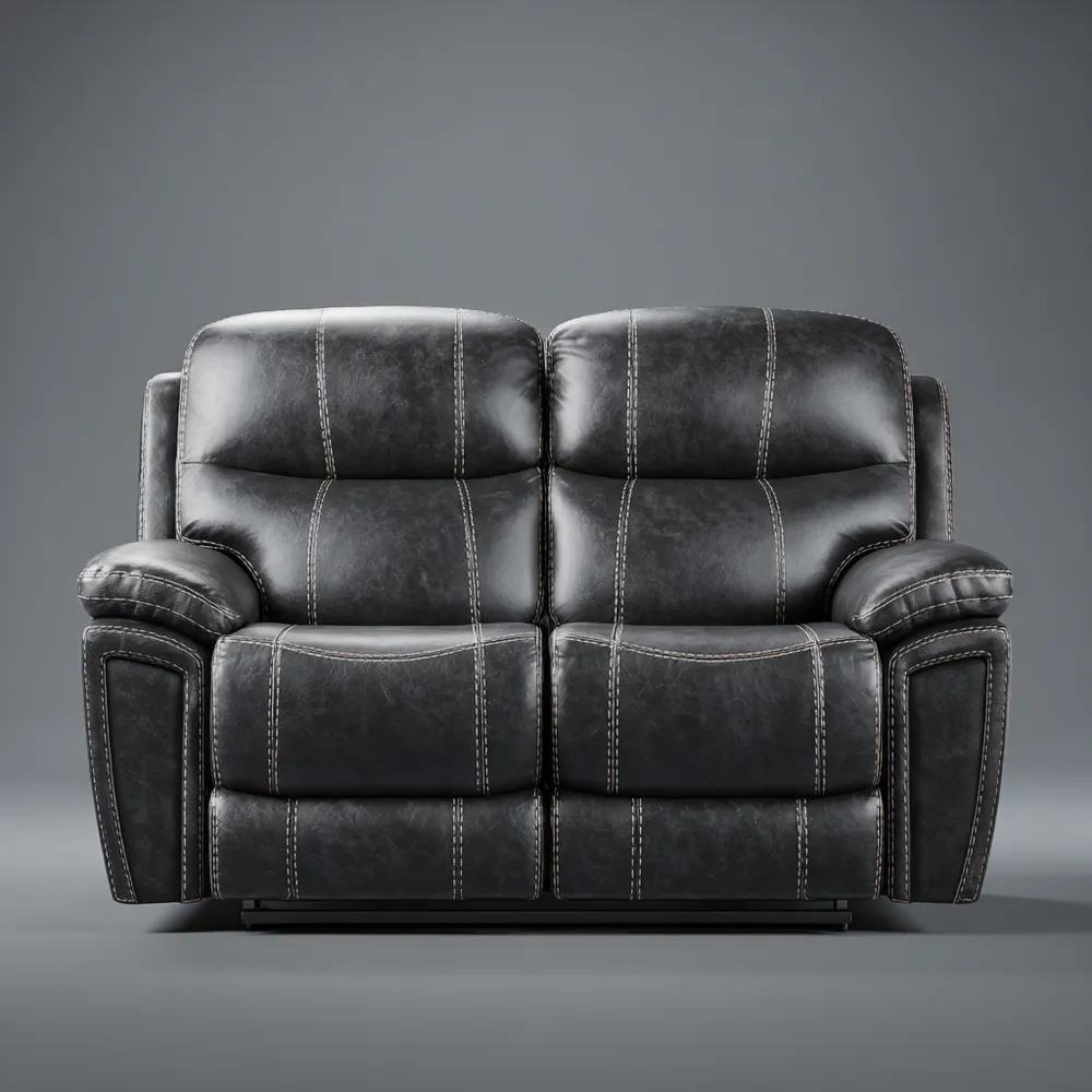 2-Sitzer-Sofa Kunstleder 150x90x100 cm – Dunkelgrau – Relaxfunktion