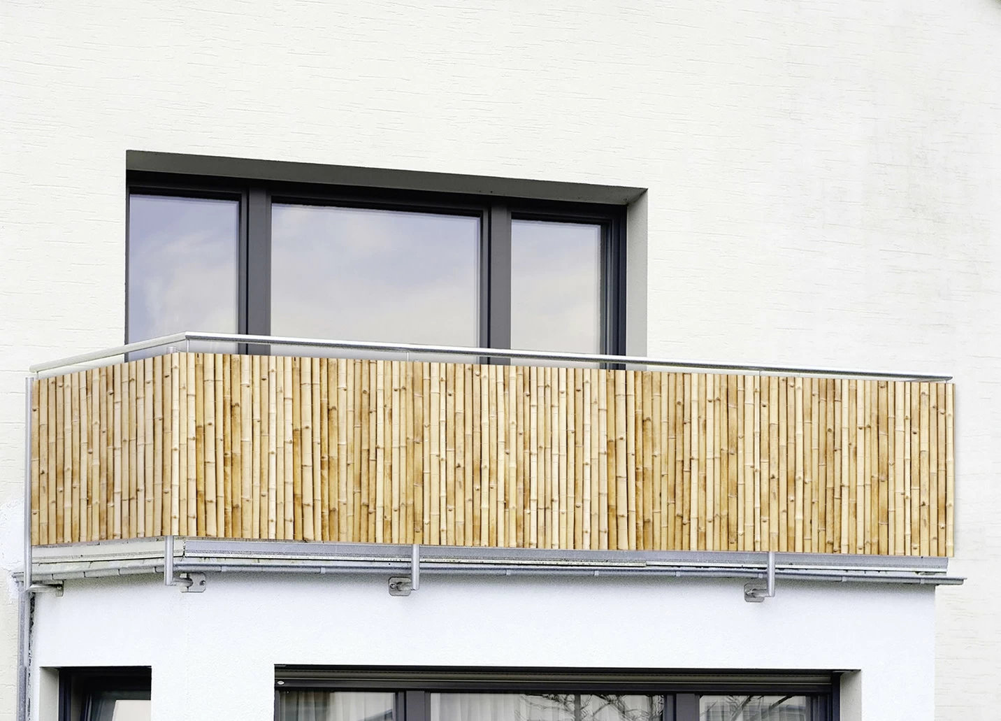 Balkon-Sichtschutz in Bambus-Optik
