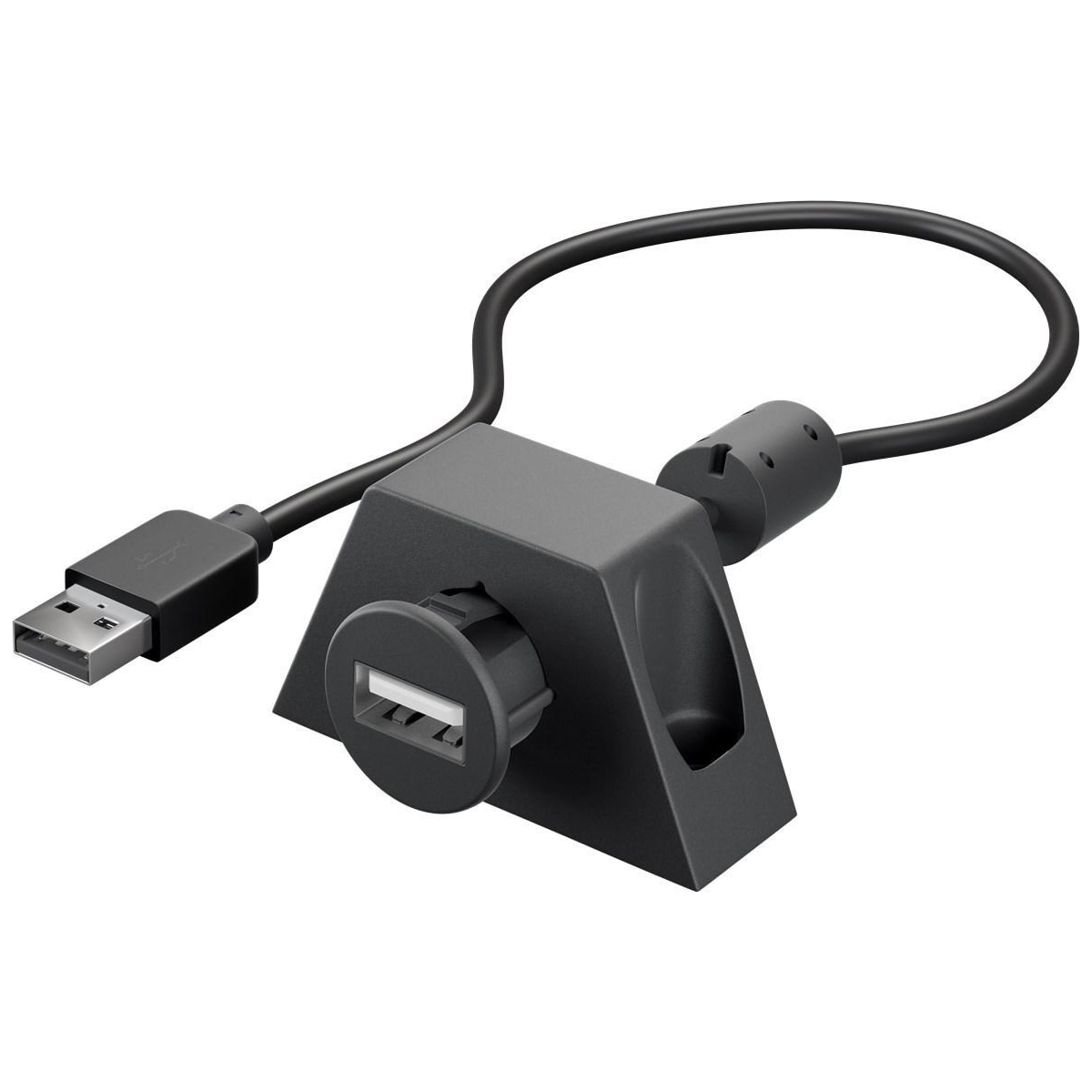 Goobay USB 2.0 høyhastighets skjøtekabel med kabelholder, sort