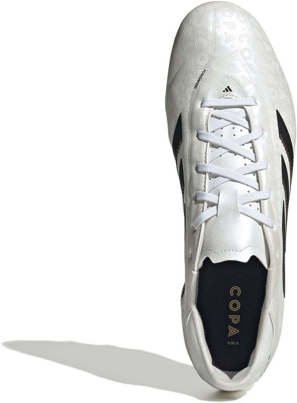 adidas - Copa Pure III League - Voetbalschoenen - Wit Zwart Goud - Synthetisch Bovenwerk