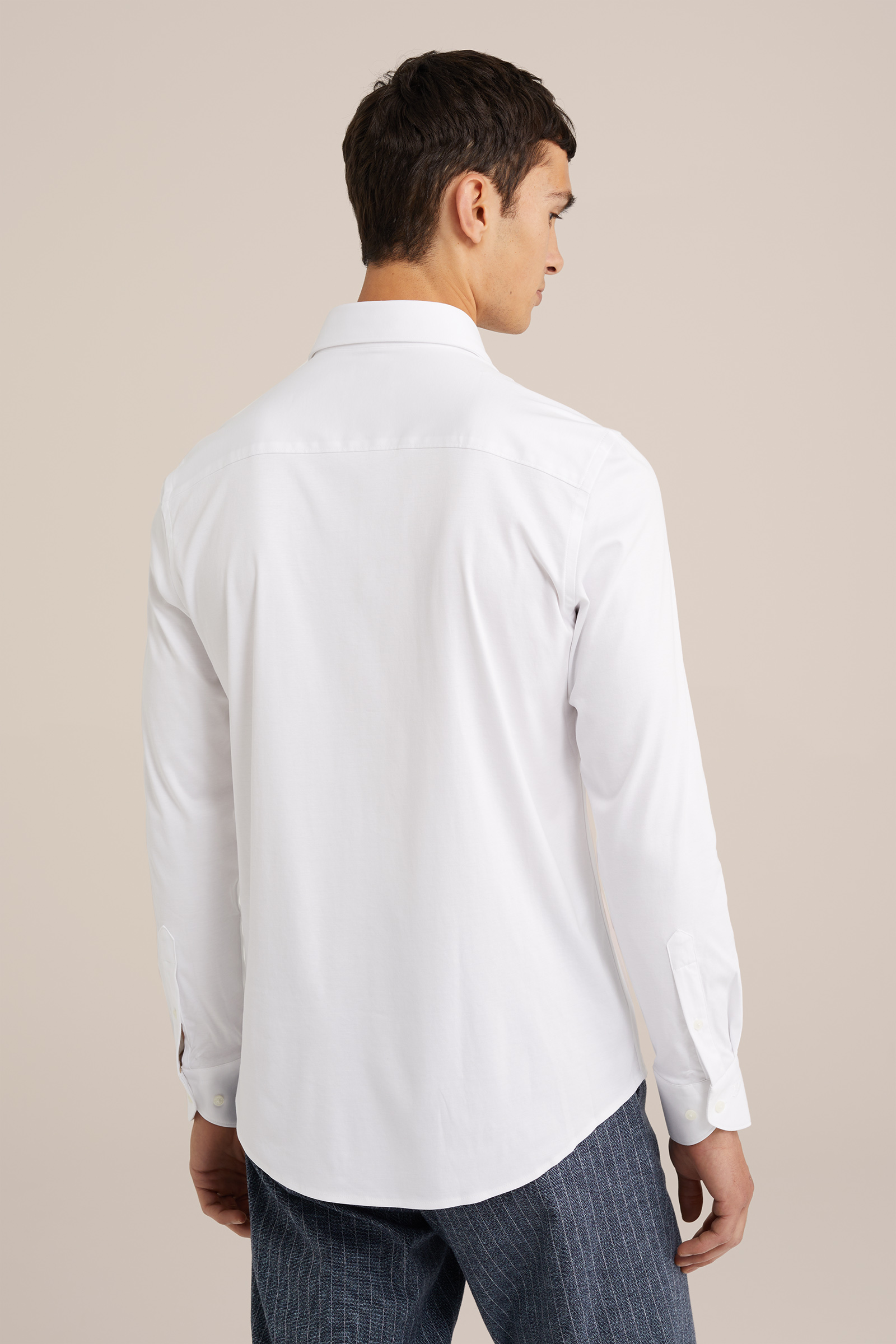tall fit premium easy-care jersey overhemd WE Fashion Wit