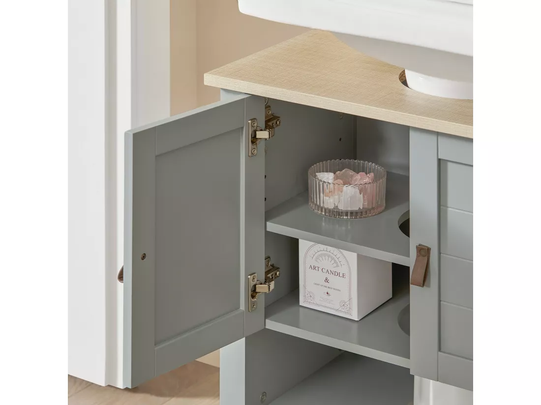 Meuble Sous Lavabo Meuble Sous Vasque Housse Colonne Lavabo 60x30x60 Cm, BZr69-ii-hg