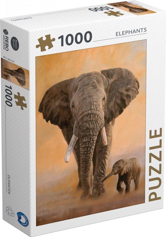 Rebo - Olifant - Legpuzzel - 1000 Stukjes - 47 x 66 cm