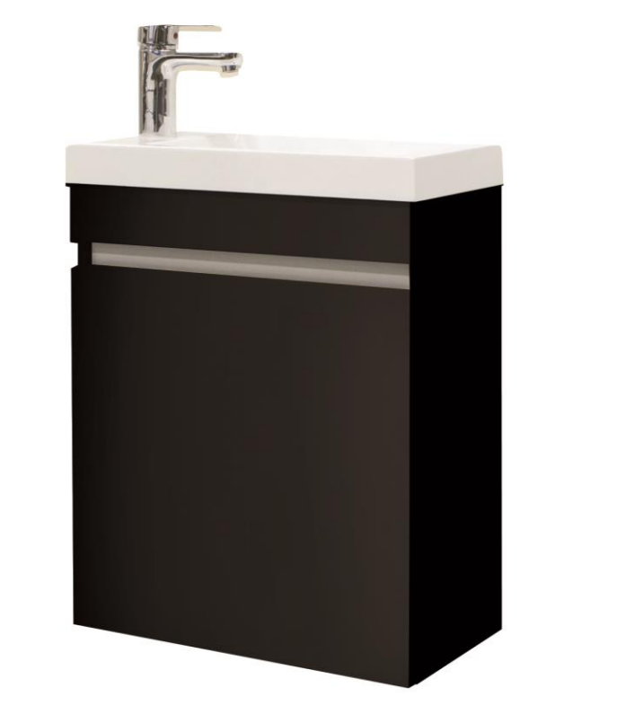 Badstuber Nora toiletmeubelset met spiegel 48cm zwart mat