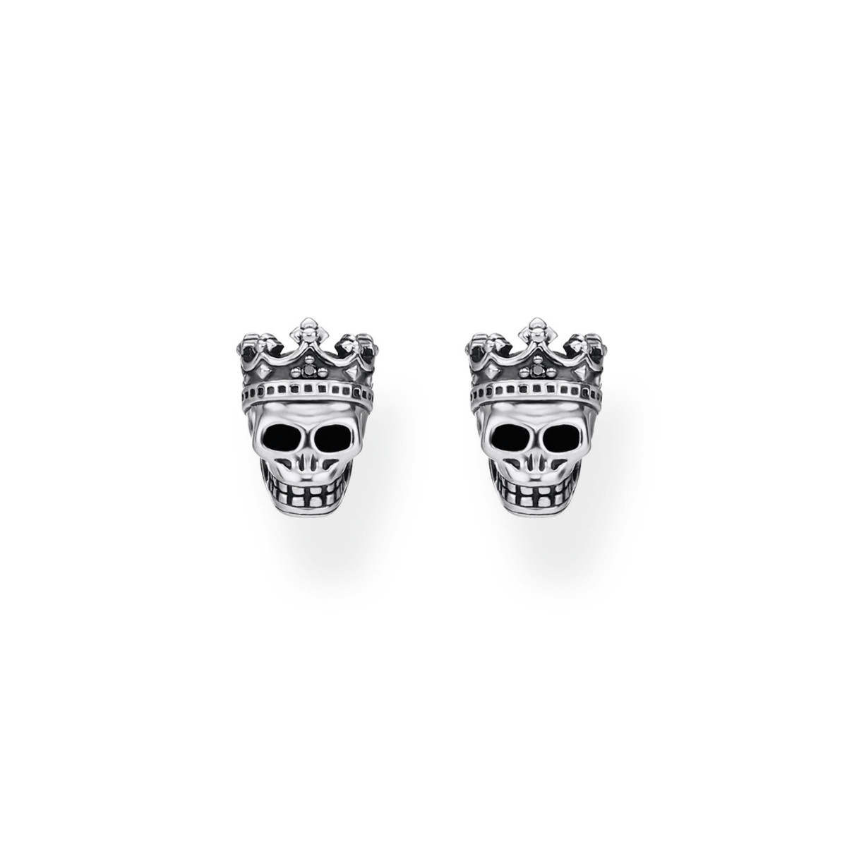Boucles d'oreilles THOMAS SABO argent tête de mort et zirconias