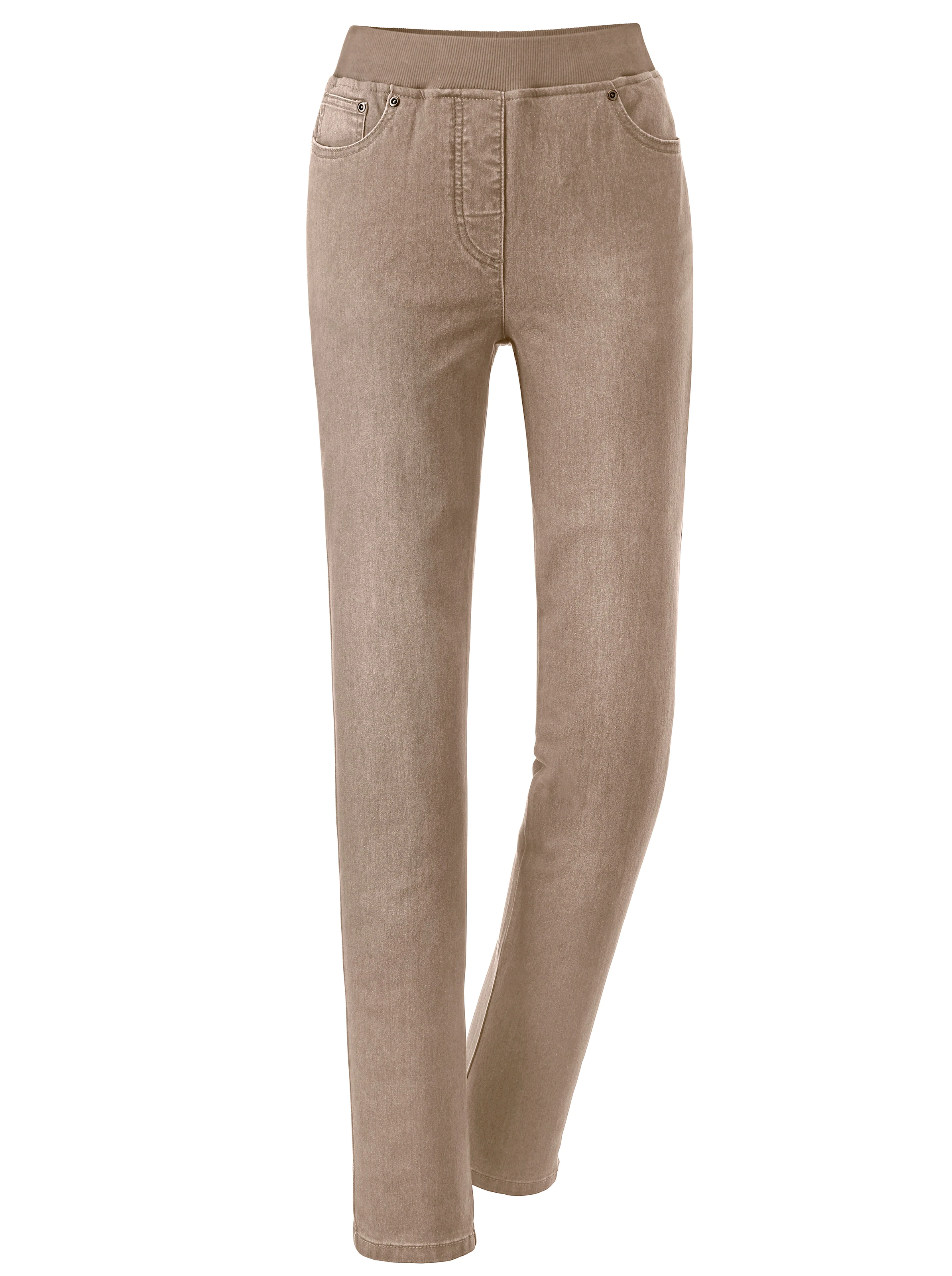 Schlupfjeans in sesam