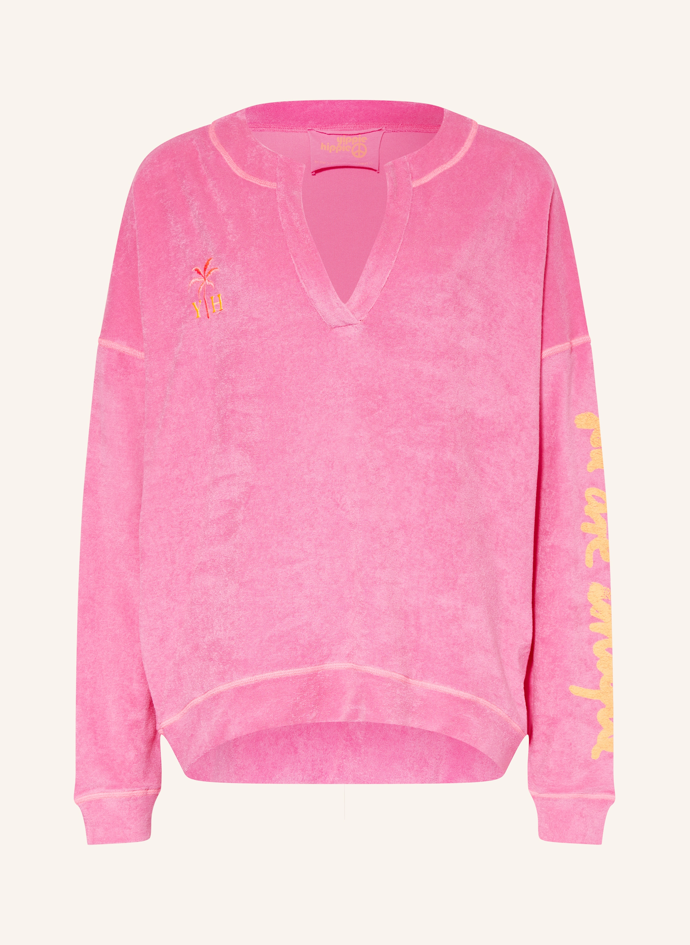 yippie hippie Oversized-Shirt aus Frottee