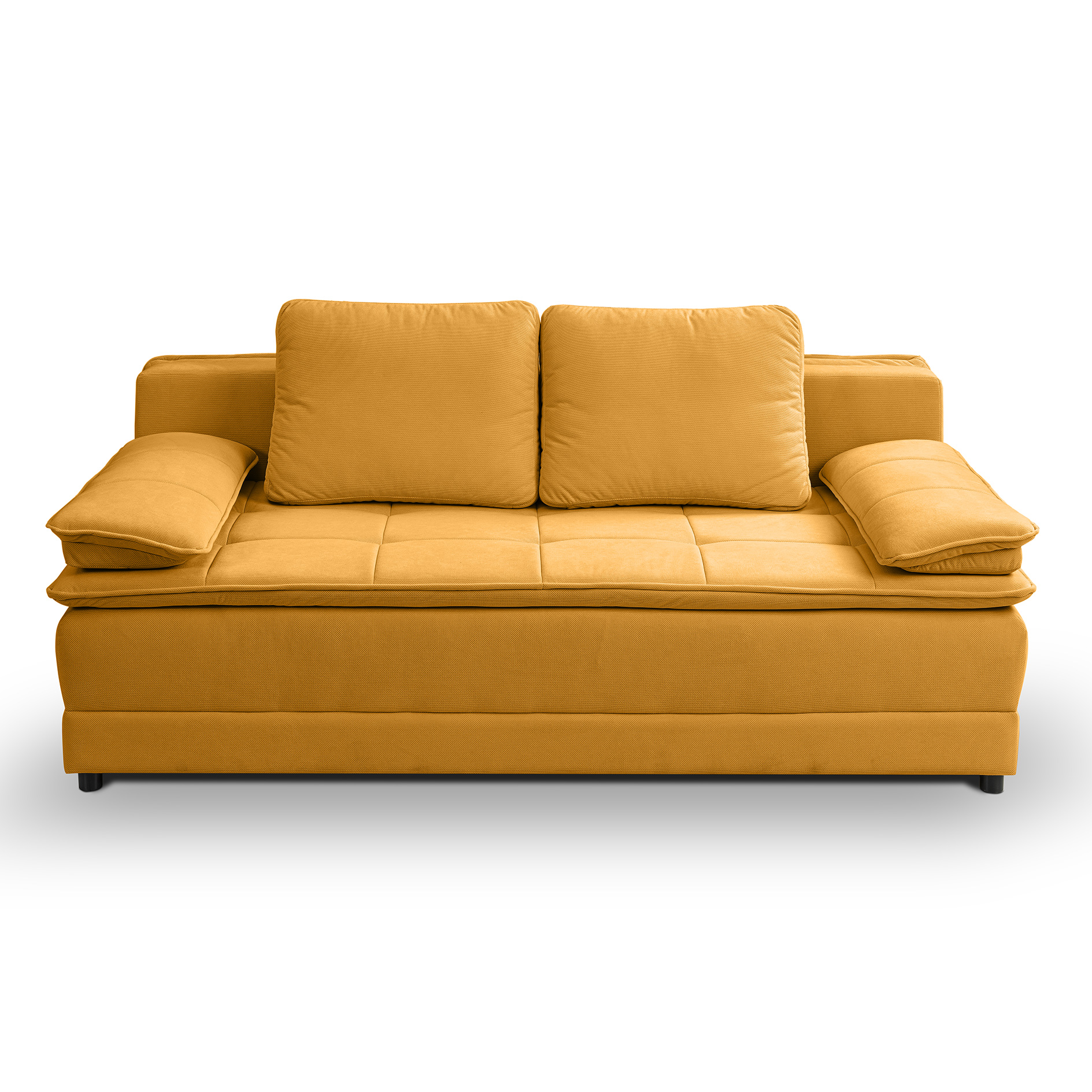 Schlafsofa - maisgelb - Velvet - Liegefunktion und Staukasten