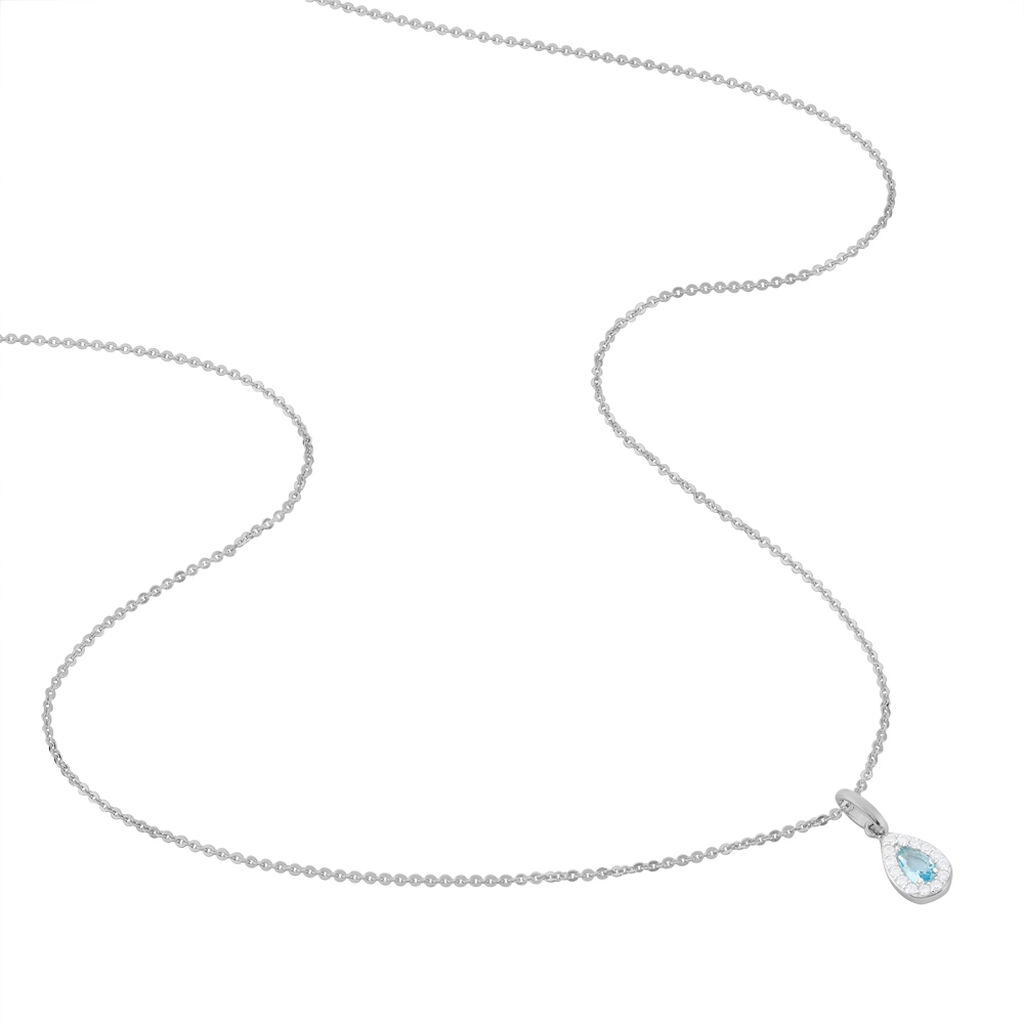 Collier Tania Argent Blanc Pierre De Synthese Et Oxyde De Zirconium