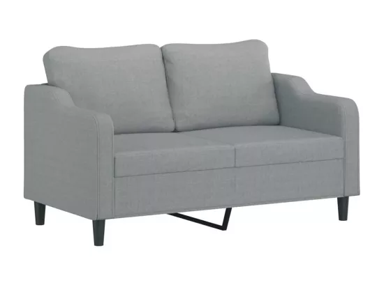 Canapé à 2 places Gris clair 140 cm Tissu