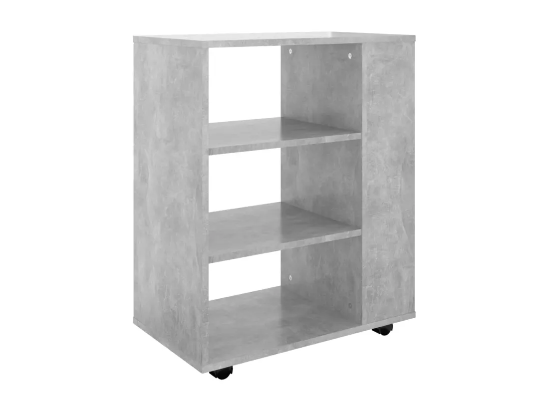 Armoire à roulettes Gris béton 60x35x75 cm Bois d’ingénierie