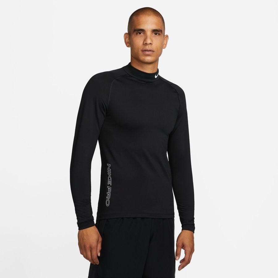 Nike Pro Warm Compression Mock - Noir/Blanc Manches Longues
