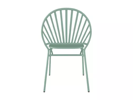 Lot de 2 chaises de jardin empilables en métal - Vert amande - CEDEIRA de MYLIA
