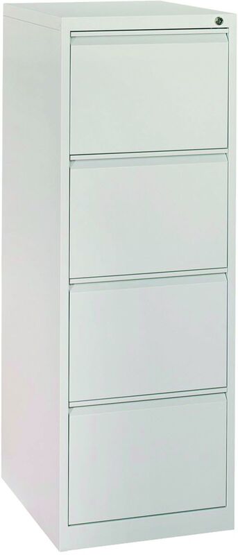 Hängeregistraturschrank Steel, 4 Hängeregisterauszüge, 46.5 x 62 x 132.5 cm, grau (RAL 7035)