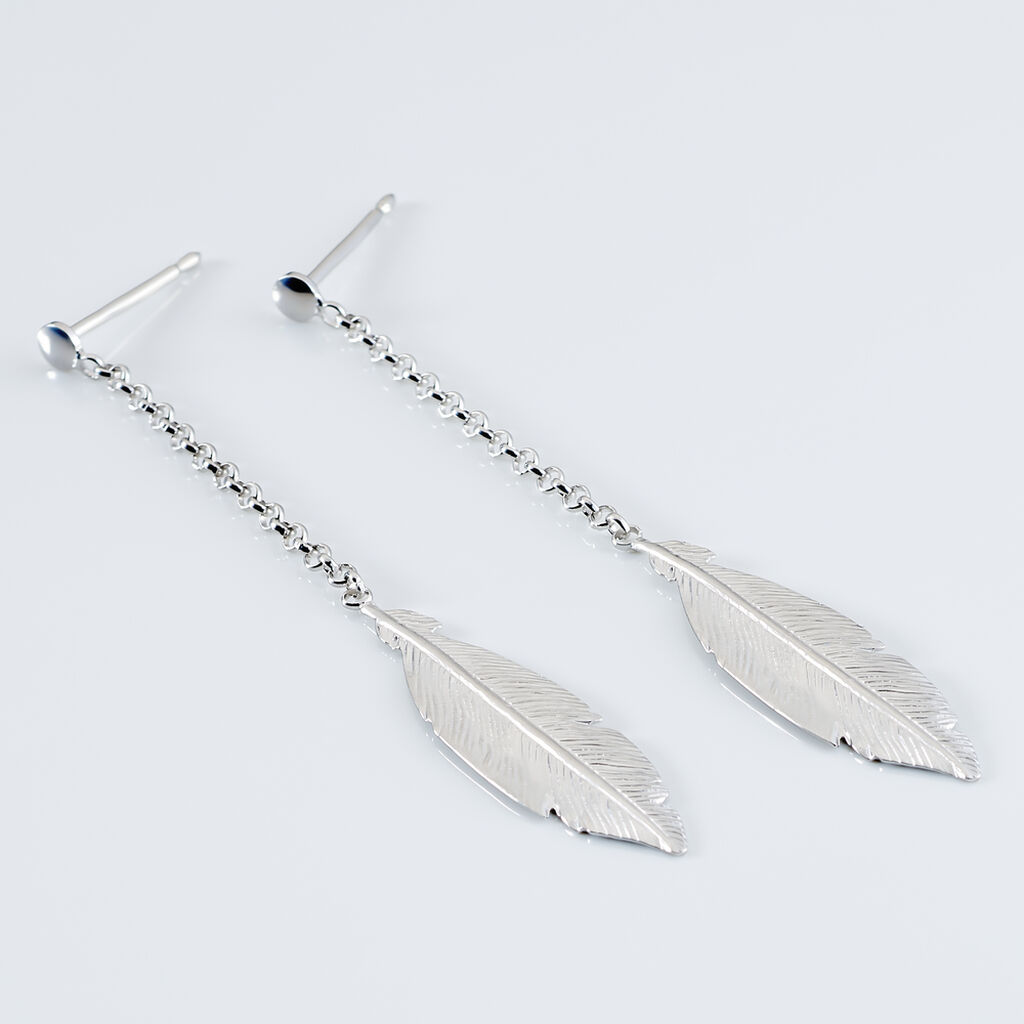 Boucles D'oreilles Pendantes Euriell Argent Blanc
